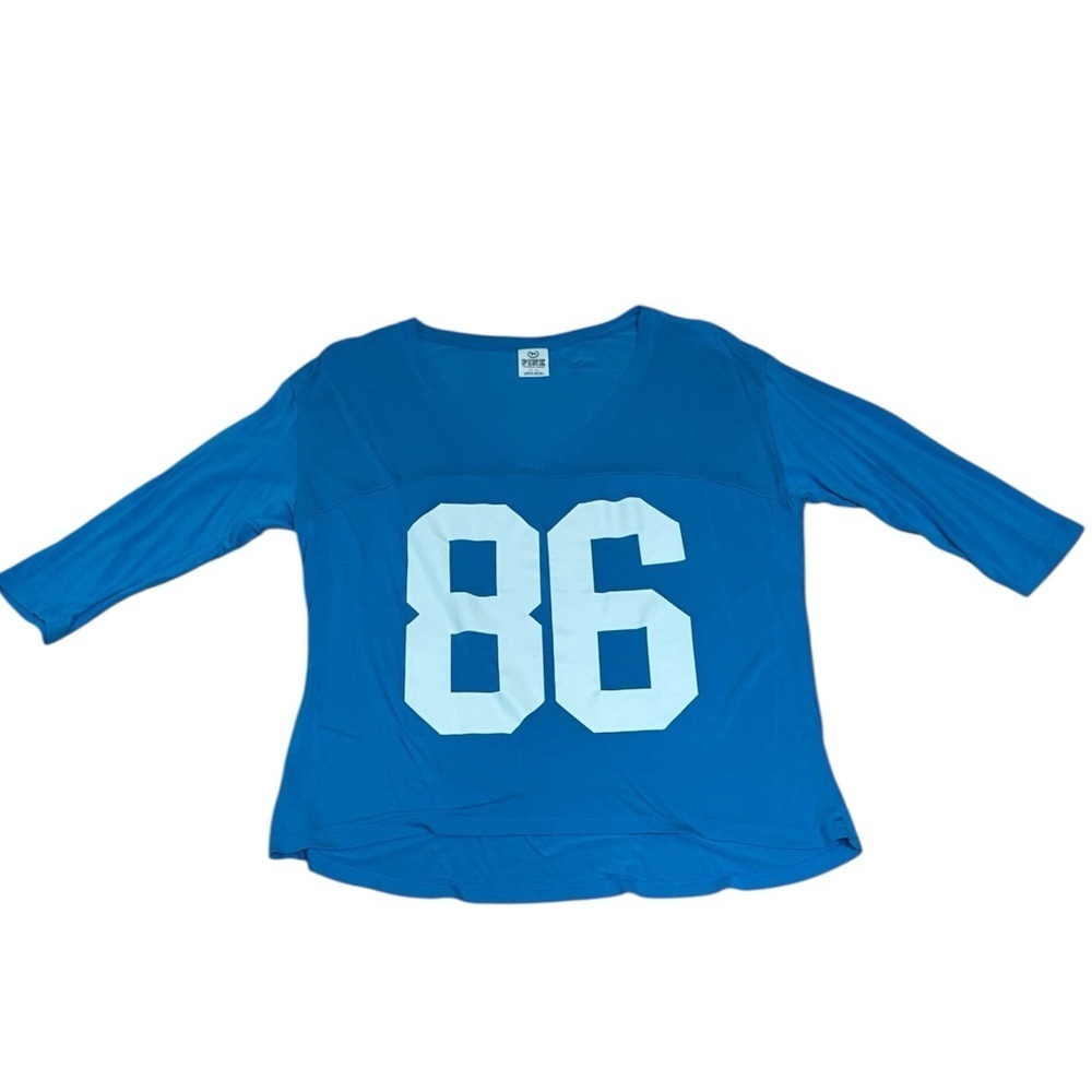 2010s PINK Victoria's Secret Blue Campus Shirt, Top, 86, Medium